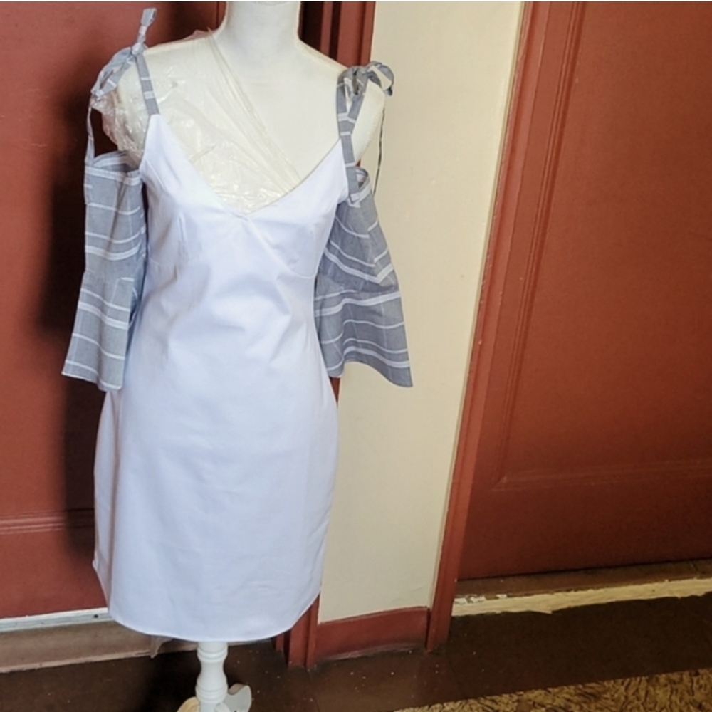 FATE by LFD Women's White and Gray Sheat Dress Size M